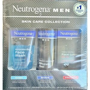 Neutrogena Men Skin Care Collection Set Face Wash / Shave Gel / Face Lotion Rare